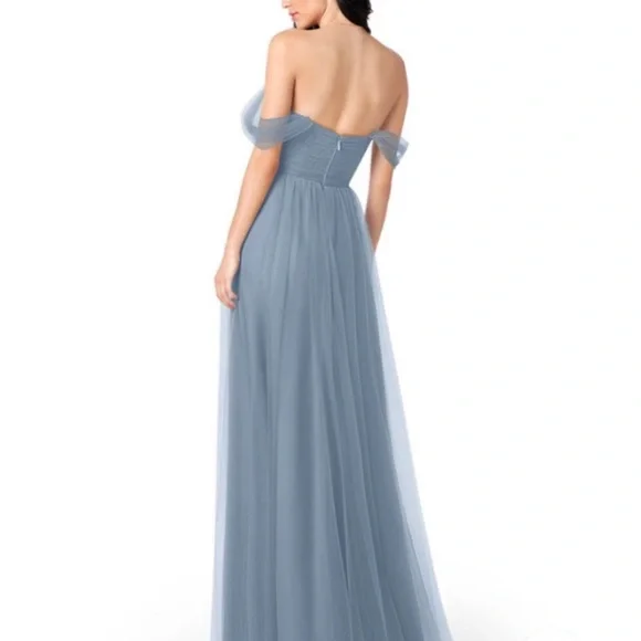 Azazie Dusty Blue Bridesmaid Dress - Picture 2 of 8